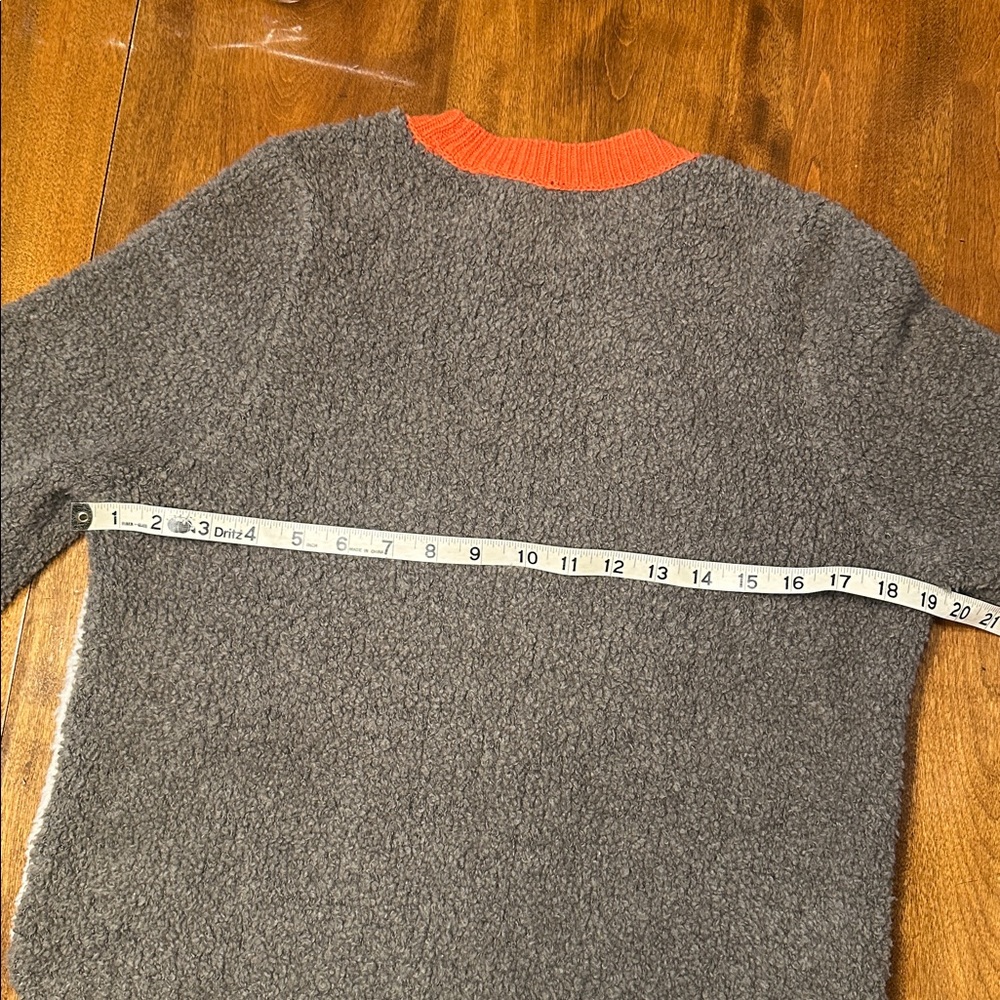 rag & bone Cream and Olive Crewneck Sweater with Orange Trim - Picture 7 of 8